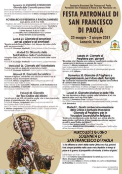 Lamezia Terme, il 24 maggio inizia la novena in onore di San Francesco di Paola