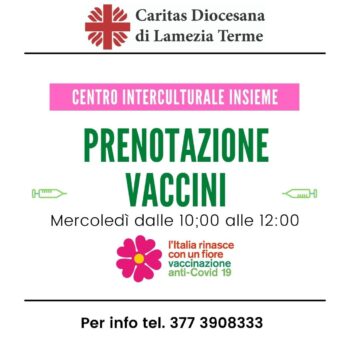 Lamezia Terme, Caritas diocesana attiva servizio prenotazione vaccini