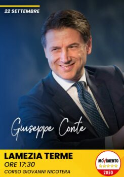 Il 22 settembre Giuseppe Conte a Lamezia Terme