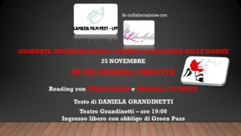 Lamezia Terme, oggi al Teatro Grandinetti Reading nella Giornata Internazionale contro la violenza sulle donne