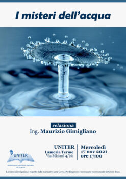 Lamezia Terme, proseguono gli incontri dell’Uniter con Maurizio Gimigliano e “I misteri dell’acqua”