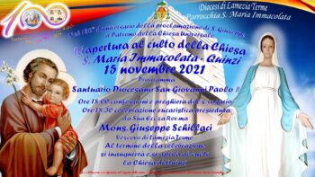 Lamezia Terme, riapertura al culto della chiesa di Santa Maria Immacolata di Quinzi