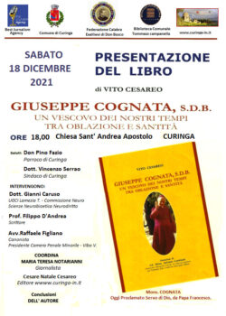 A Curinga presentazione del libro “Un vescovo dei nostri tempi”, Mons. Cognata  Vescovo Bova