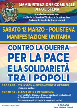 Polistena, l’Amministrazione Comunale riceve cittadini ucraini e promuove manifestazione contro la guerra e ospitalità diffusa