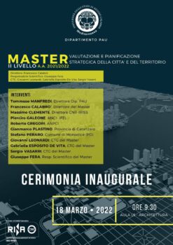 All'Università Mediterranea cerimonia inaugurale della seconda edizione del Master Universitario di II Livello in “Valutazione e pianificazione strategica della città"