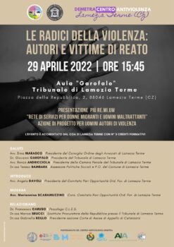 Al Tribunale lametino il 29 aprile l’incontro formativo “Le radici della violenza: autori e vittime di reato”