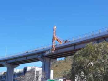 Ispezioni in corso sul viadotto "Raccordo al porto di Reggio Calabria" con l’utilizzo del by-bridge