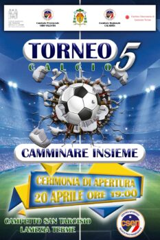 Parte a Lamezia mercoledì 20 il torneo di calcio a 5 “Camminare insieme”, le squadre: Diocesi Lamezia Terme, Giornalisti Lamezia, Carabinieri, Ospedale Lamezia, Real Ippocrate Pou Lamezia e Paolo Procopio