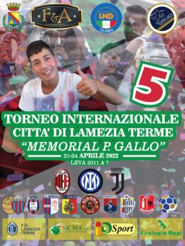 Domani la presentazione della quinta edizione del “Torneo Internazionale città di Lamezia Terme/ 5° Memorial Pasquale Gallo”