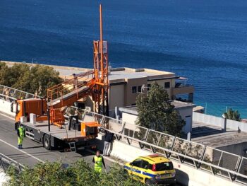 Ispezioni in corso sul viadotto "Raccordo al porto di Reggio Calabria" con l’utilizzo del by-bridge