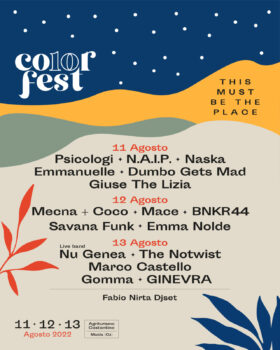 Color Fest 10, “This must be the place”, fuori la line-up completa del 2022