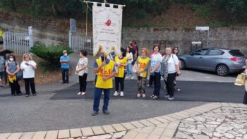 Le famiglie in pellegrinaggio a Dipodi in vista dell’incontro mondiale a Roma