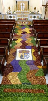 L’infiorata dei giovani della parrocchia di Bella in occasione del Corpus Domini