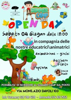 Oggi l’open day in vista del Summer Camp 2022