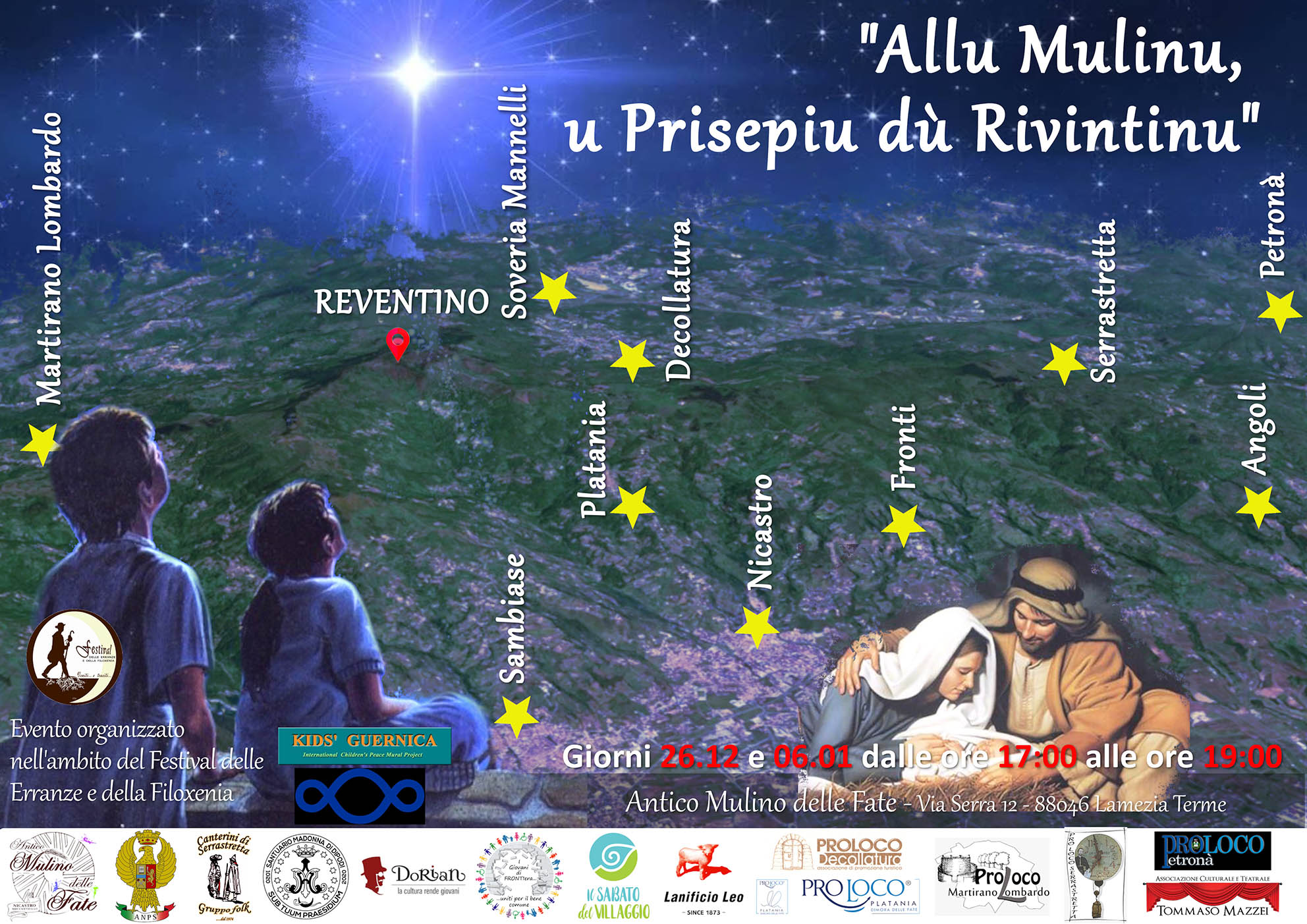 Presepe vivente del Reventino all’Antico Mulino delle Fate di Lamezia Terme il 26 dicembre ed il 6 gennaio