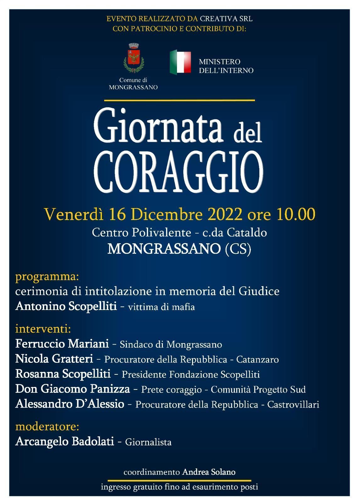 Al via “La giornata del coraggio” per ricordare il giudice calabrese Antonino Scopelliti ucciso dalla mafia nel 1991