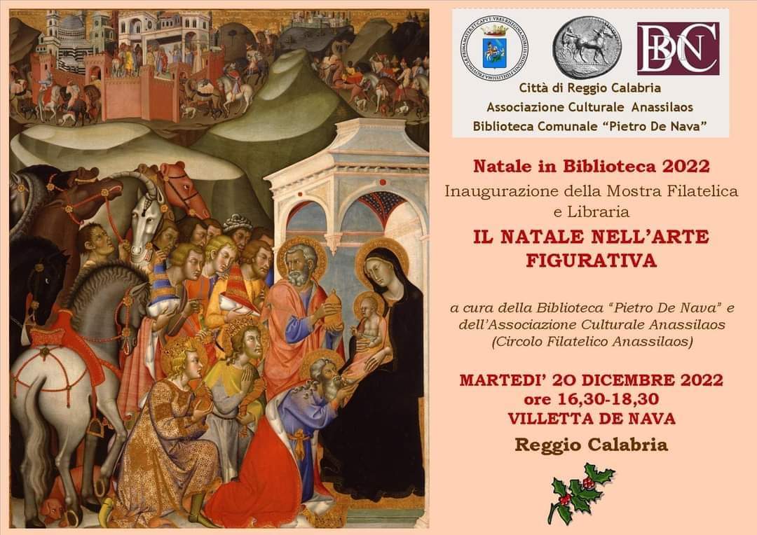 Reggio Calabria, oggi alla Biblioteca De Nava l'inaugurazione della Mostra Libraria e filatelica sul tema “Il Natale nell’arte figurativa”