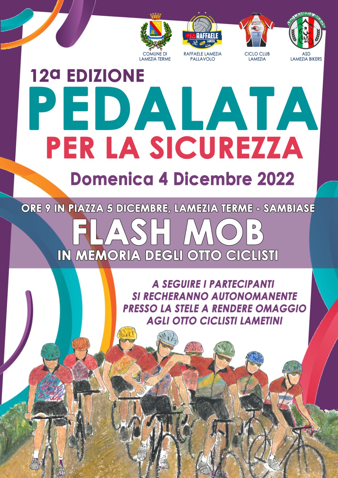 Lamezia, domani "flash mob" in ricordo degli 8 ciclisti scomparsi il 5 dicembre 2010