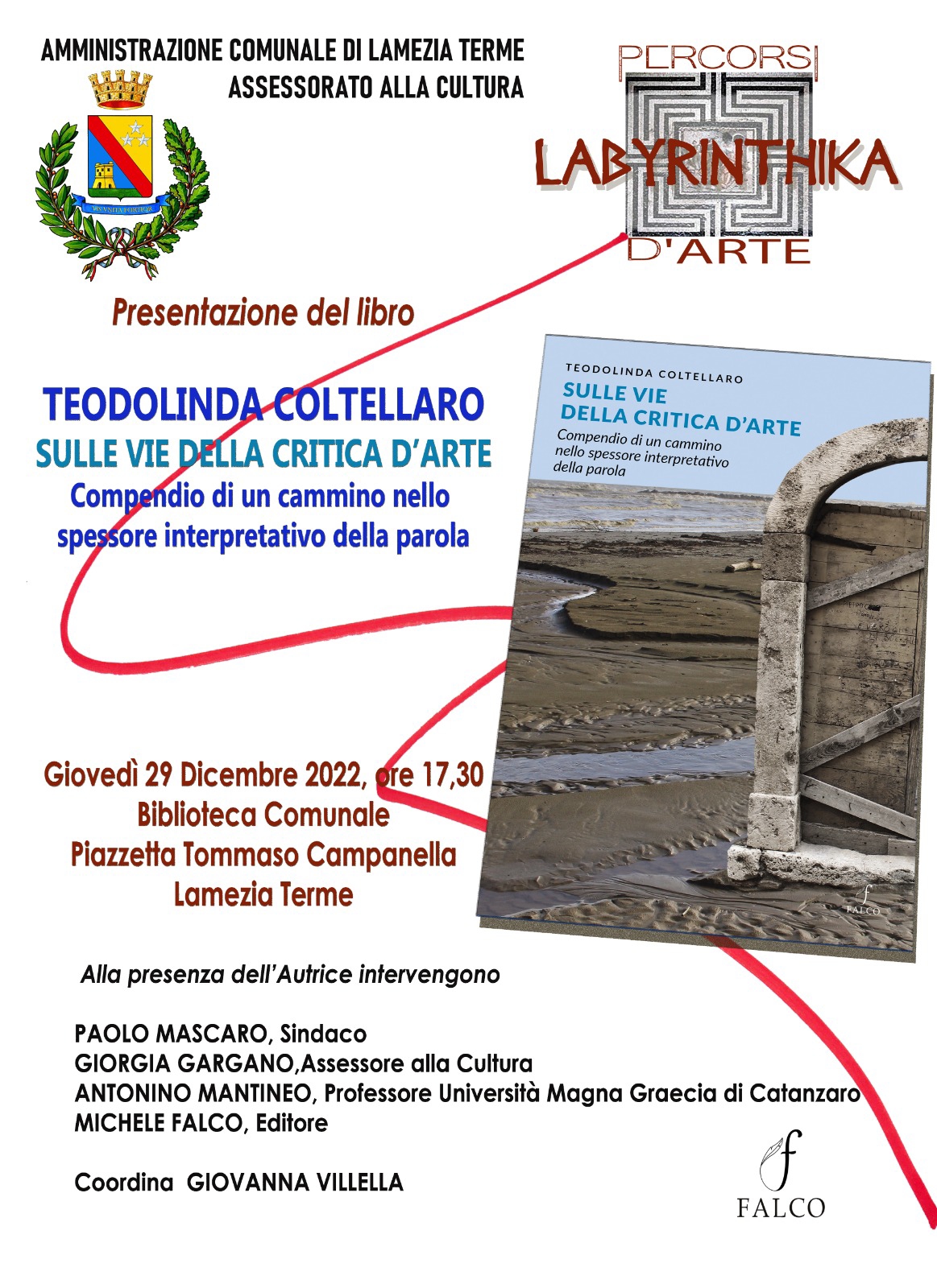 Lamezia, rassegna letteraria “Labyrintika- Percorsi d’Arte”, presentazione libro di Teodolinda Coltellaro