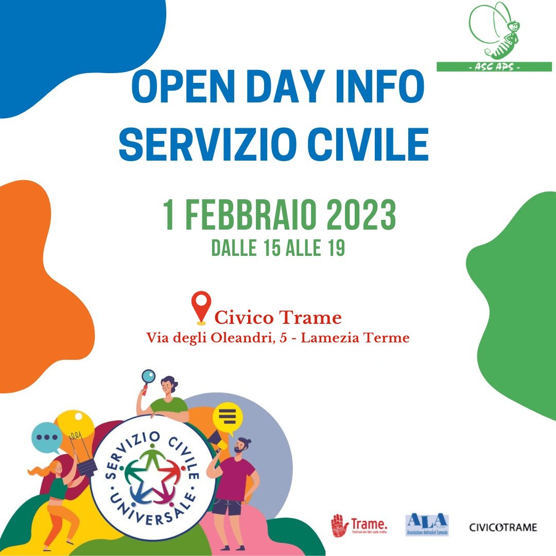 Lamezia, Servizio Civile con Trame e Ala: Open day mercoledì 1° febbraio al Civico Trame