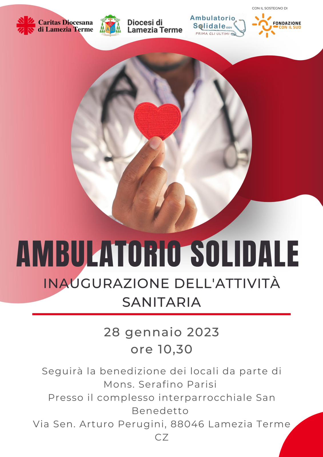 Lamezia, parte l’attività dell’Ambulatorio Solidale “Prima gli Ultimi Odv”