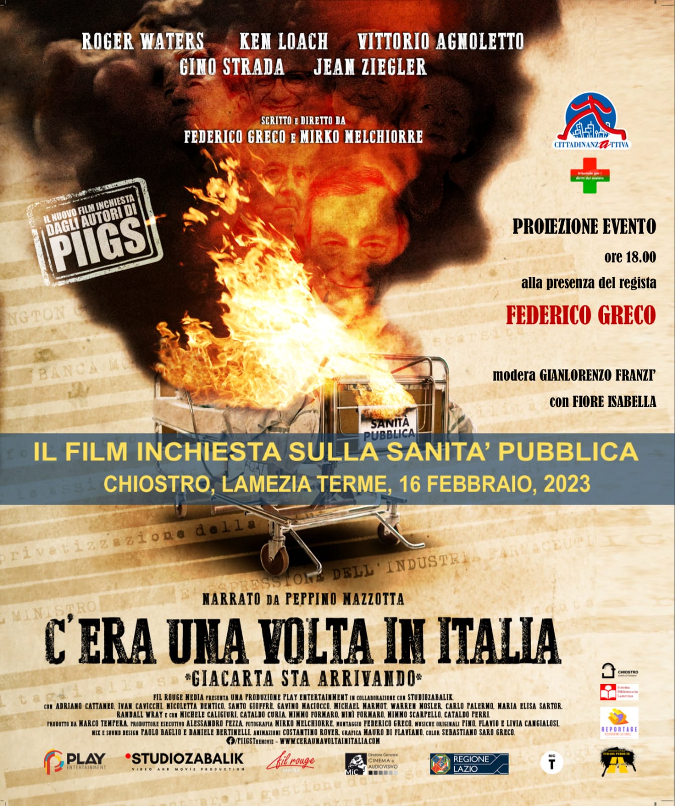 A Lamezia il film inchiesta sulla sanità pubblica “C’era una volta in Italia – Giacarta sta arrivando”