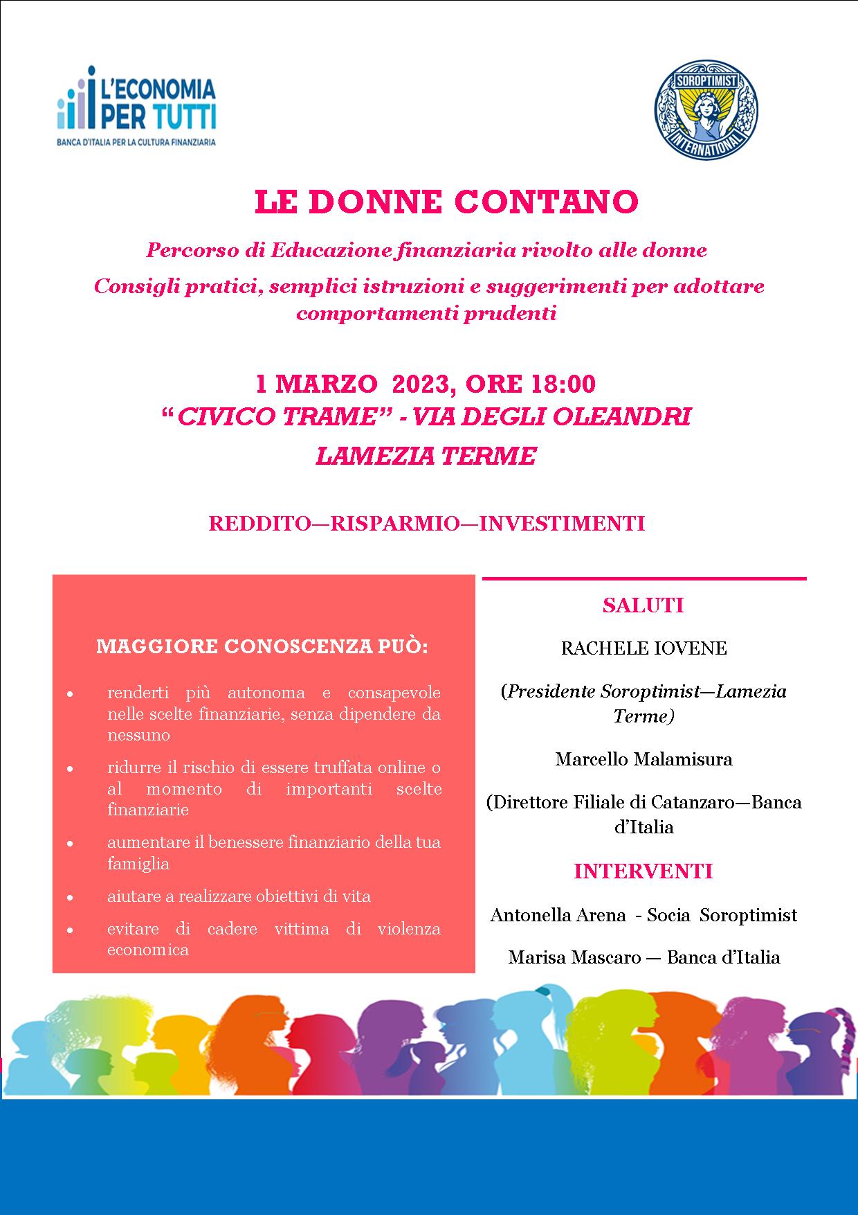 Corso gratuito in Educazione Finanziaria promosso dal Soroptimist Club Lamezia Terme