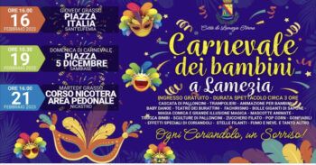 Lamezia, "Ogni coriandolo, un sorriso! Carnevale 2023”, iniziative in città per i più piccoli