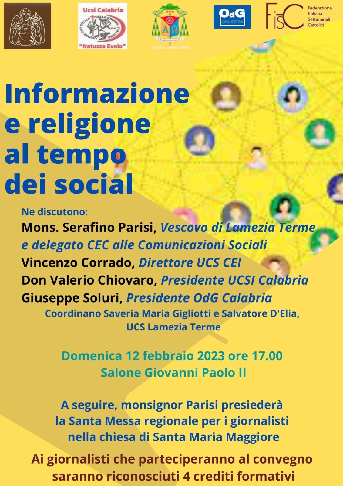 Lamezia, “Informazione e religione al tempo dei social”, evento formativo il 12 febbraio e Messa regionale dei giornalisti