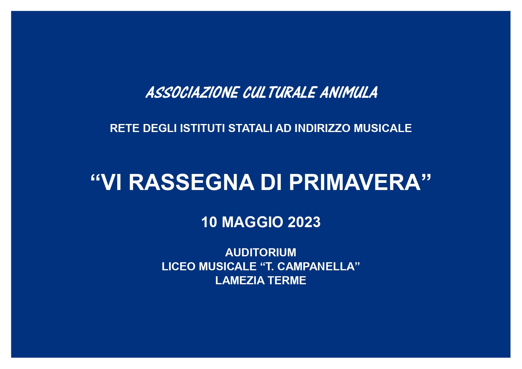 Lamezia, a maggio IV Rassegna di Primavera delle orchestre scolastiche, tavolo di concertazione di Animula con le scuole