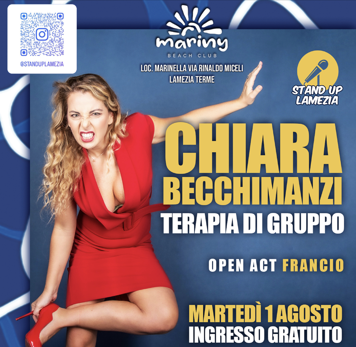 Il primo agosto torna Stand Up Lamezia con Chiara Becchimanzi