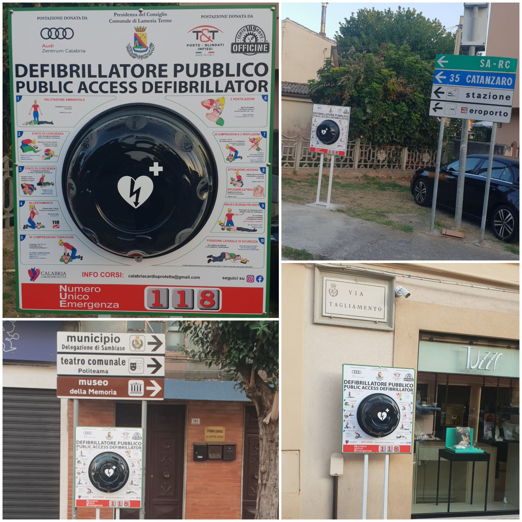 Installati tre nuovi defibrillatori pubblici a Lamezia. Dieci postazioni pubbliche in città