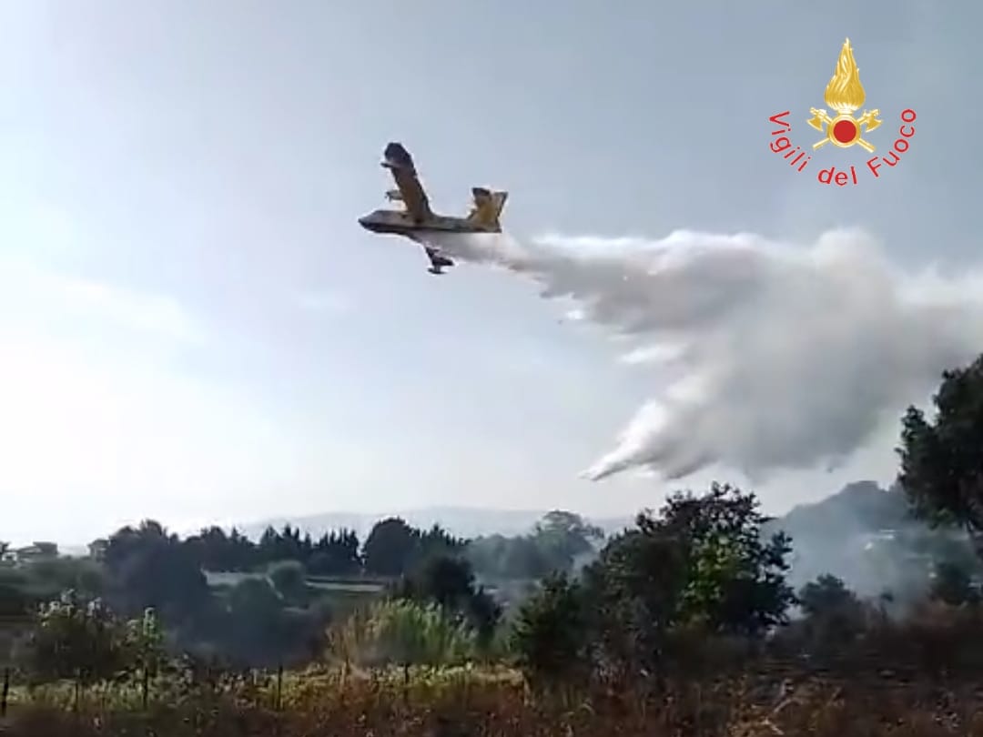 Incendio di vegetazione tra Amato e Serrastretta