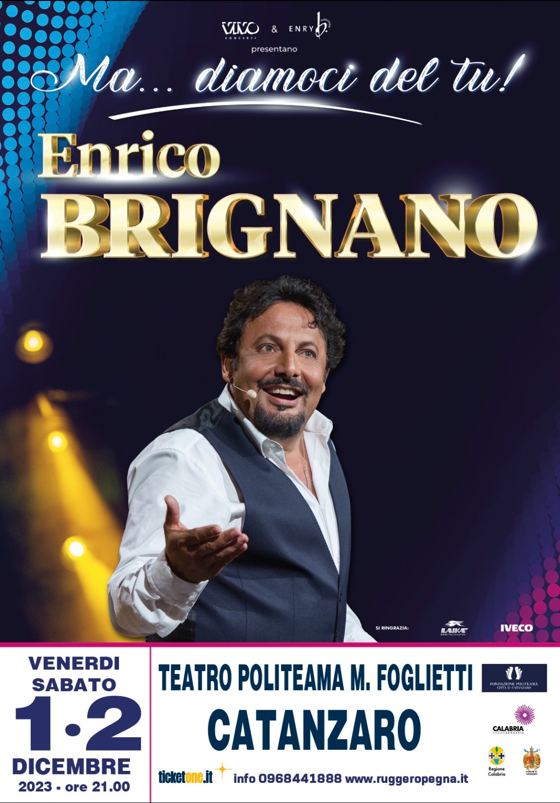 “Ma… diamoci del tu!”, il grande show di Enrico Brignano al Teatro Politeama di Catanzaro, partita la prevendita dei biglietti