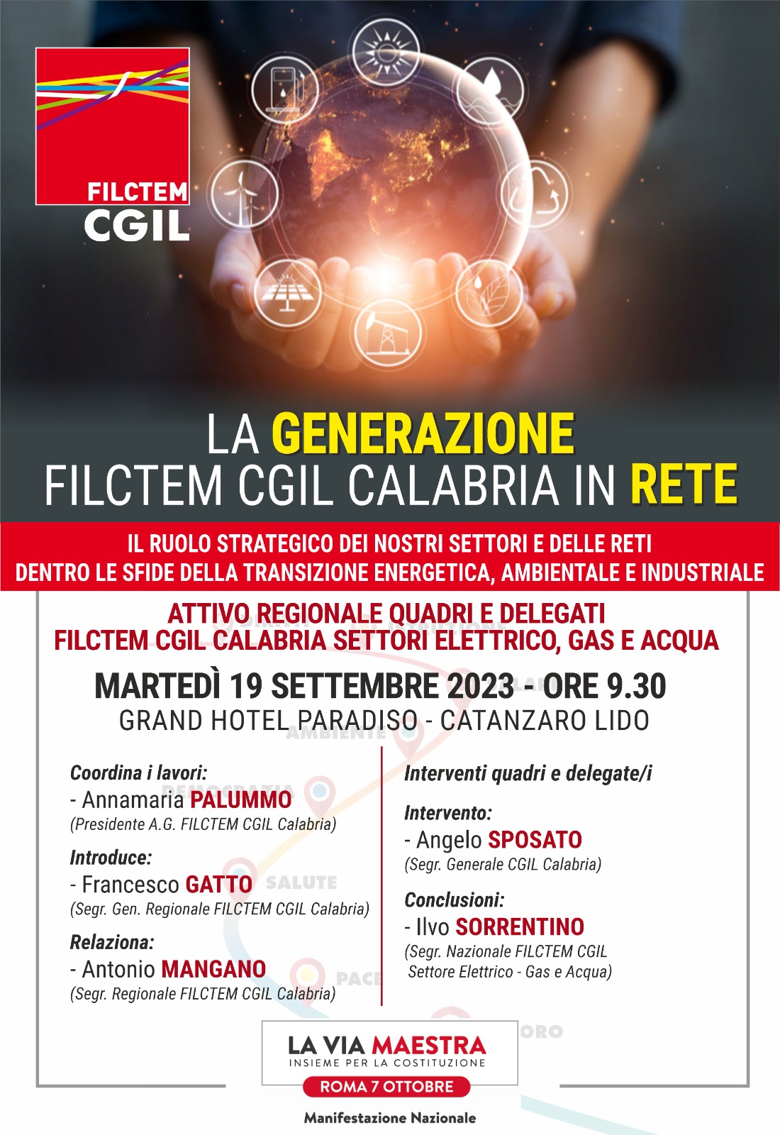 Transizione energetica, il 19 settembre a Catanzaro lido l’iniziativa della FILCTEM Cgil Calabria