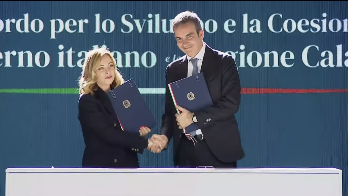 Fondo Sviluppo e Coesione: Meloni-Occhiuto firmano Accordo governo-Calabria, alla Regione risorse per 2,5 miliardi di euro