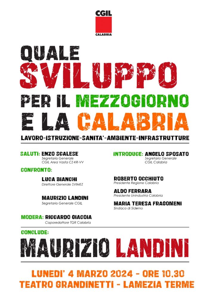 Quale sviluppo per il mezzogiorno e la Calabria - Maurizio Landini