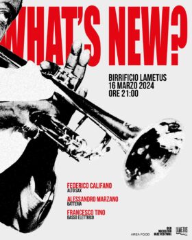 Il 16 marzo al Birrificio Lametus il concerto del Trio Jazz che presenta album “What's New?"