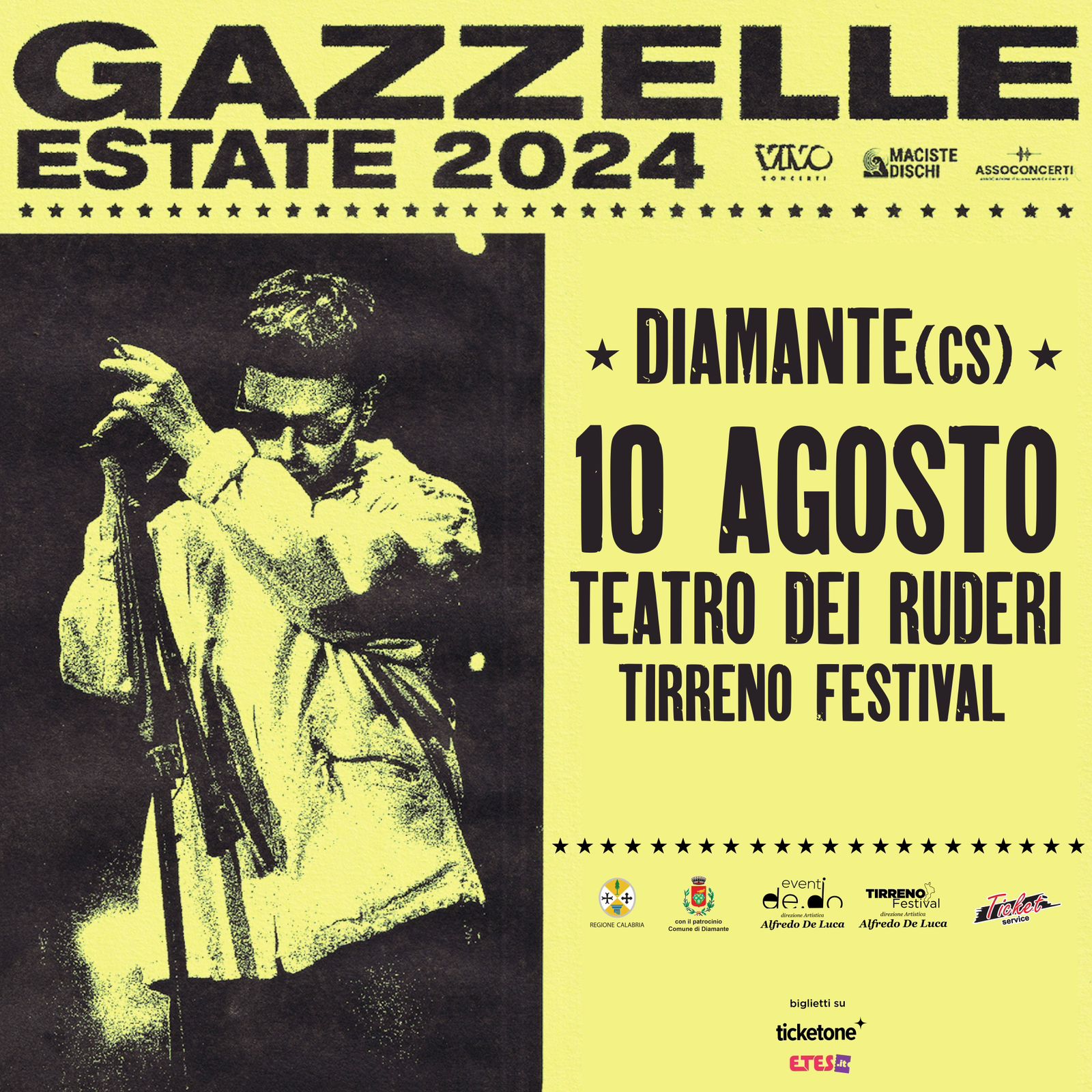 Tirreno Festival, il 10 agosto al Teatro dei Ruderi di Diamante arriva Gazzelle