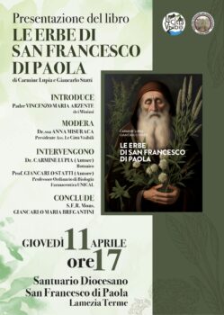 L’11 aprile presentazione a Lamezia del libro “Le erbe di San Francesco di Paola”