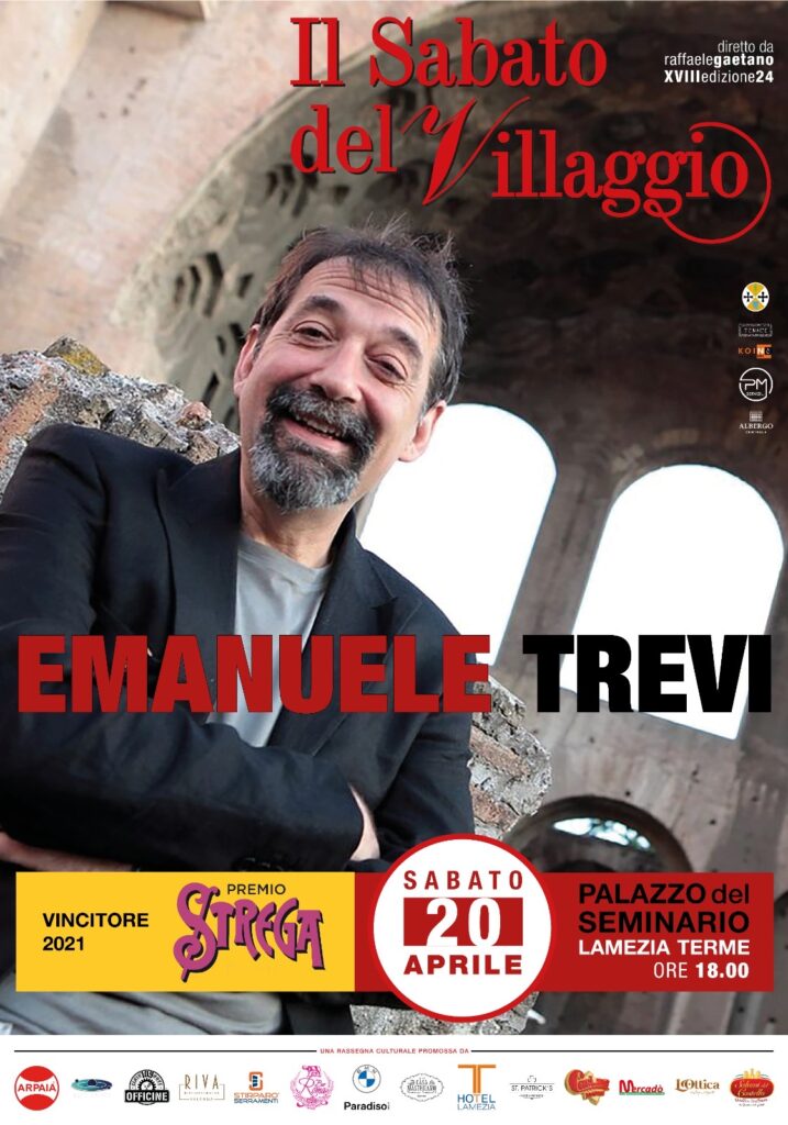 Il Premio Strega Emanuele Trevi il 20 aprile al «Sabato del Villaggio»