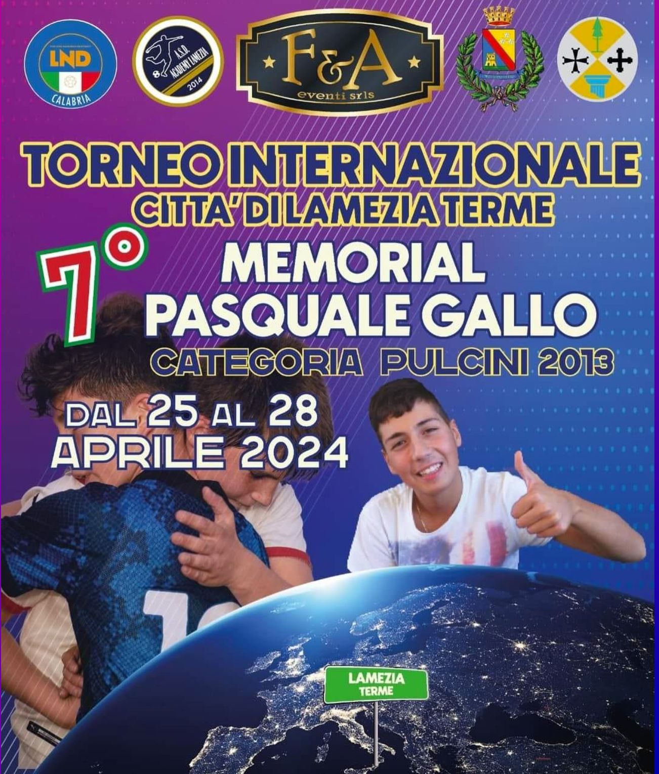 VII Torneo Internazionale città di Lamezia Terme alla memoria di Pasquale Gallo, il 25 aprile cerimonia inaugurale