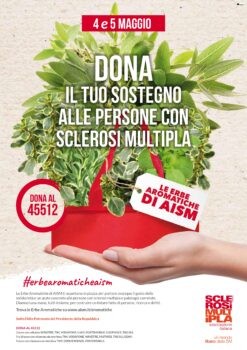 Sabato 4 e Domenica 5 maggio tornano le “Erbe Aromatiche” di AISM per donare un aiuto concreto alle persone con sclerosi multipla e patologie correlate