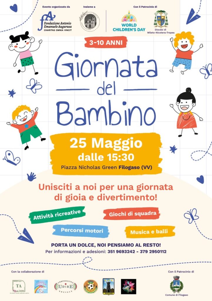 Il 25 maggio a Filogaso la Giornata del Bambino