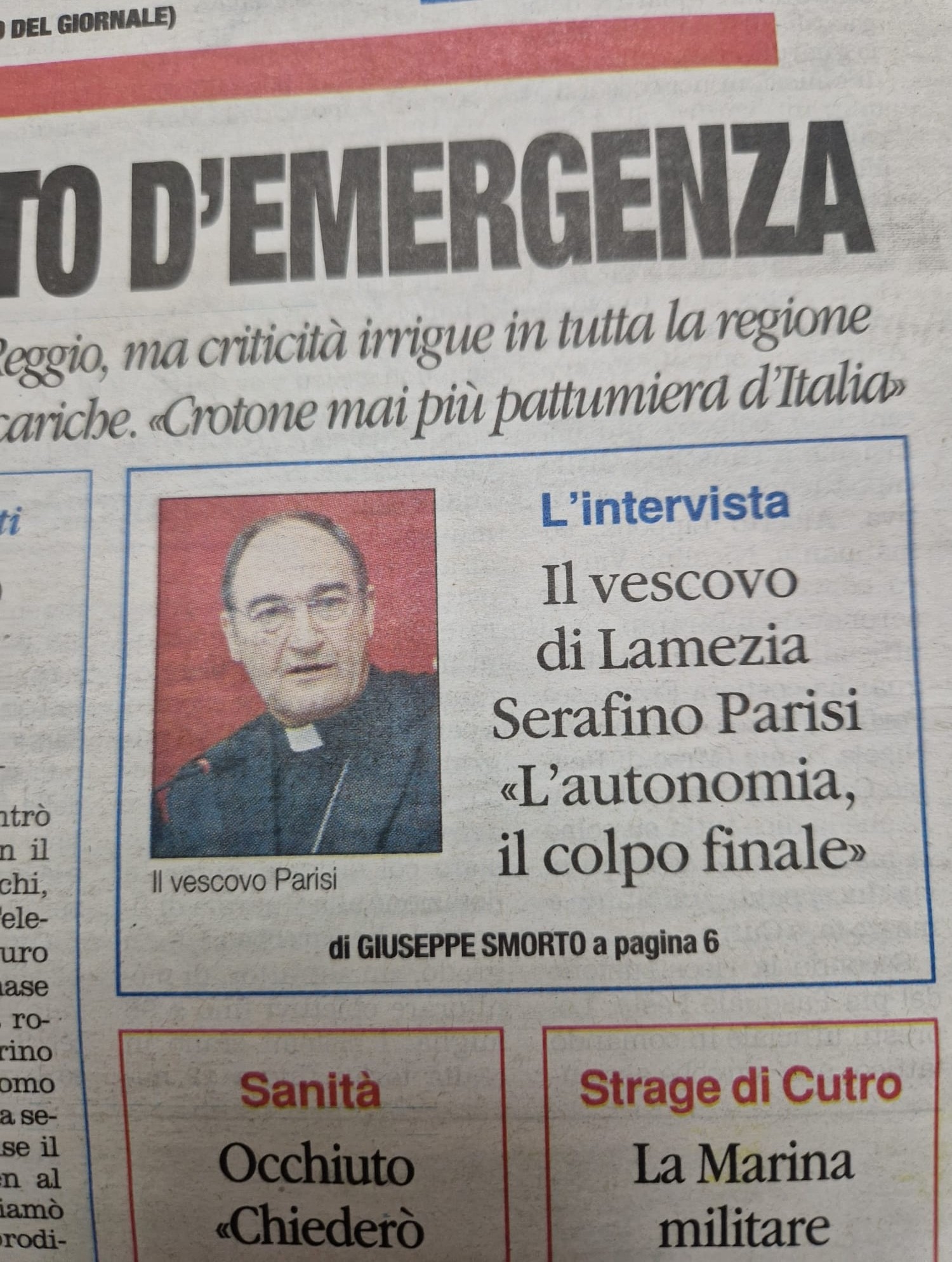 Vescovo Parisi: 'Una Chiesa che lotta per i più deboli non può tacere di fronte ai rischi dell’Autonomia Differenziata'