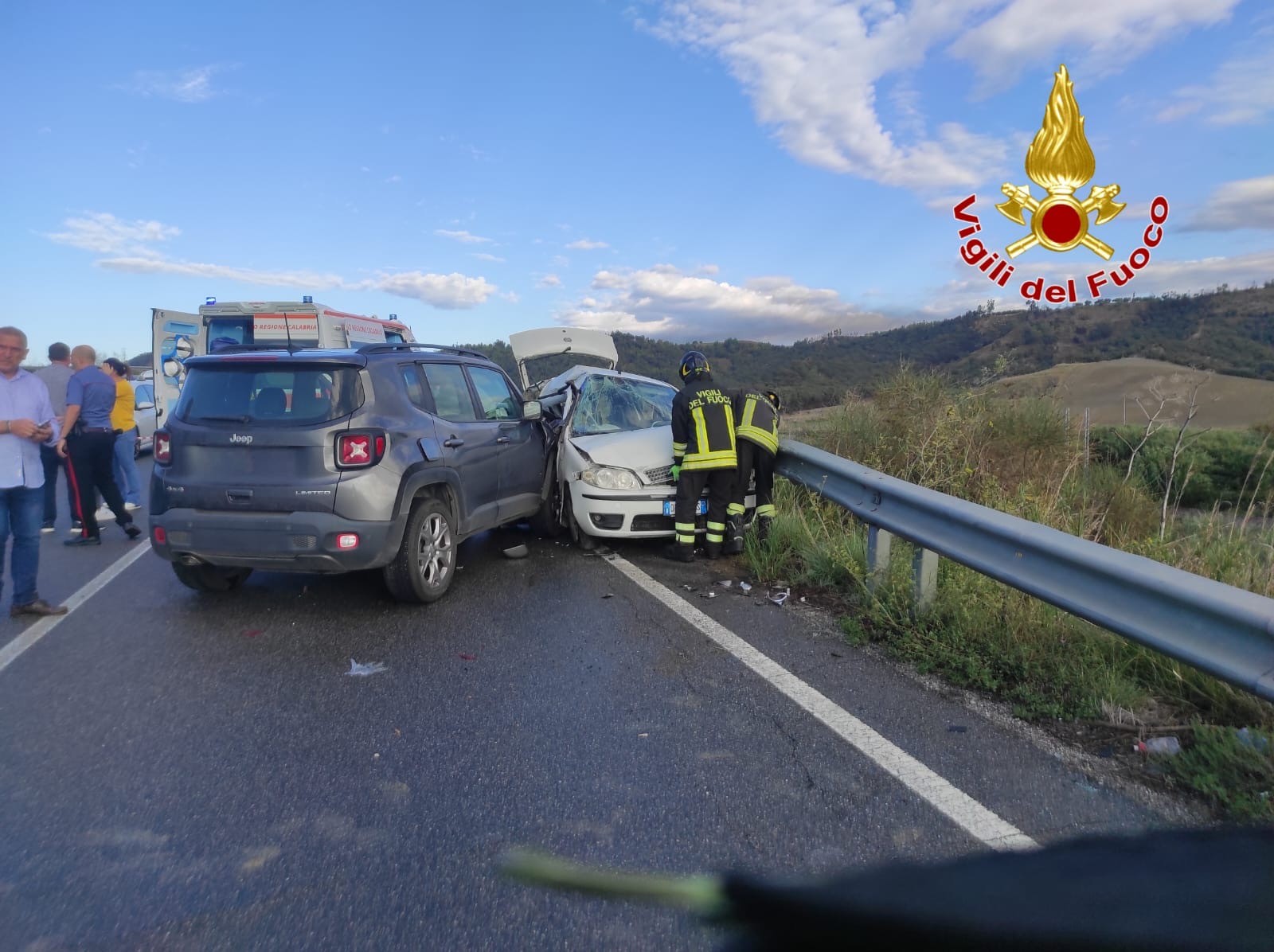 Vigili del Fuoco Incidente stradale a Cutro, morta la moglie del sindaco