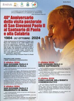 Reliquie di S. Giovanni Paolo II del Santuario di Cardolo a Paola per i 40 anni della visita del Pontefice