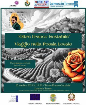 Lamezia, il 25 ottobre omaggio alla poesia calabrese con l’evento 'Oltre Franco Costabile - Viaggio nella poesia locale'