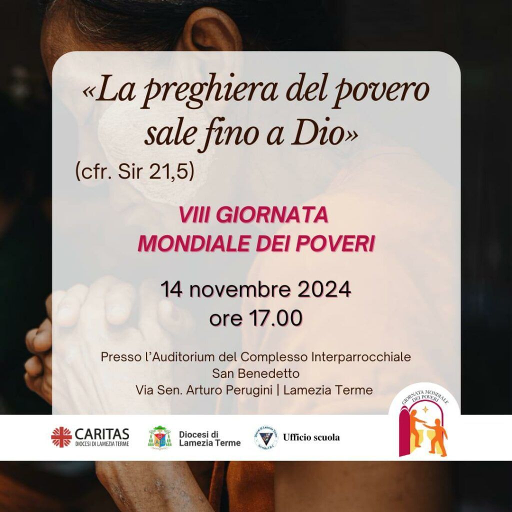 Lamezia, Giornata Mondiale dei poveri, il 14 novembre incontro al complesso interparrocchiale San Benedetto