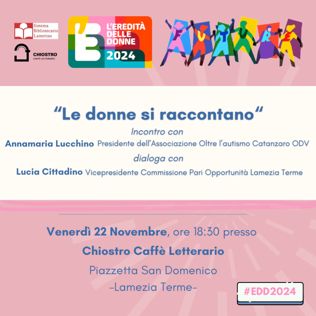 Lamezia, il 22 novembre al Chiostro l’incontro 'Le donne si raccontano'